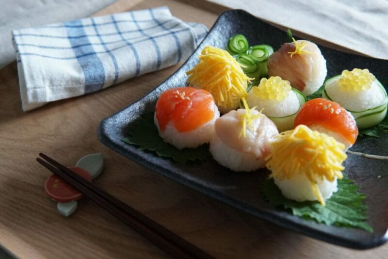 川魚を使った手毬寿司