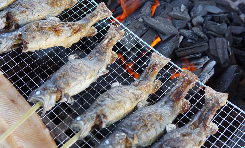 BBQで岩魚